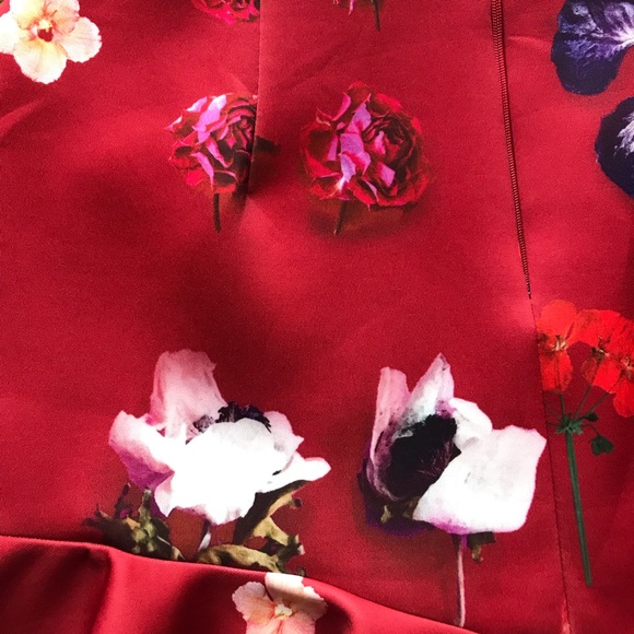 ASOS NWOT Scuba floral asymmetrical peplum skirt - Picture 5 of 8